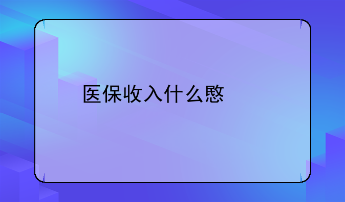 医保收入什么意思