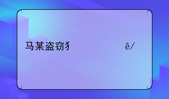 马某盗窃犯罪事实