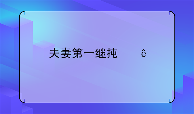 夫妻第一继承人
