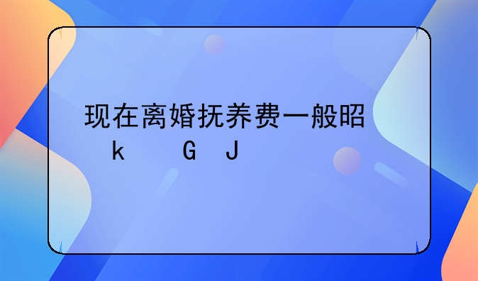 现在离婚抚养费一般是多少钱