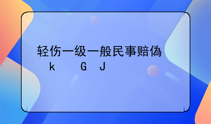 轻伤一级一般民事赔偿多少钱