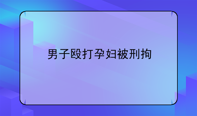 男子殴打孕妇被刑拘