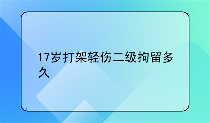 17岁打架轻伤二级拘留多久