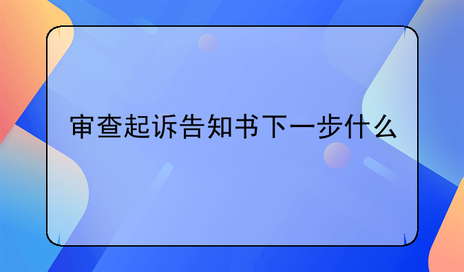 审查起诉告知书下一步什么