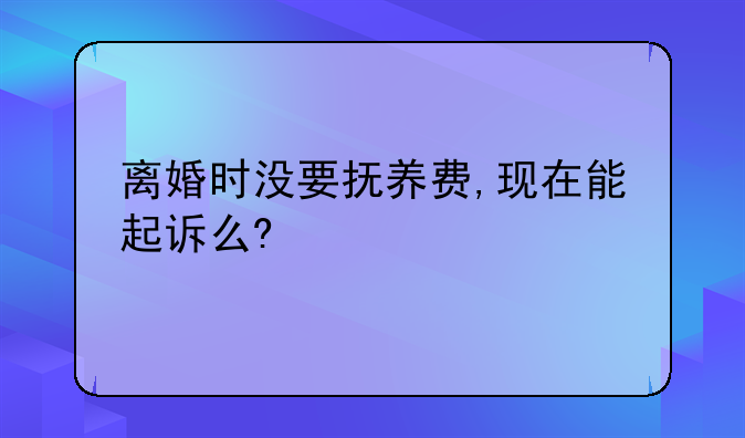 离婚时没要抚养费,现在能起诉么?