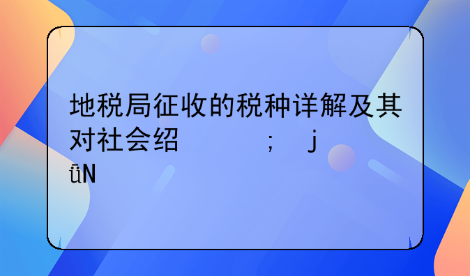 地税局征收的税种详解及其对社会经济的影响