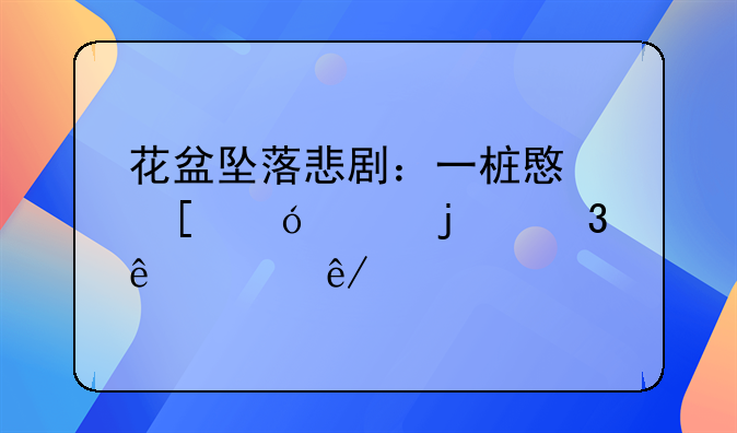 花盆坠落悲剧：一桩意外导致的行人死亡事件