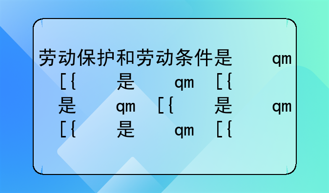 劳动保护和劳动条件是指什么